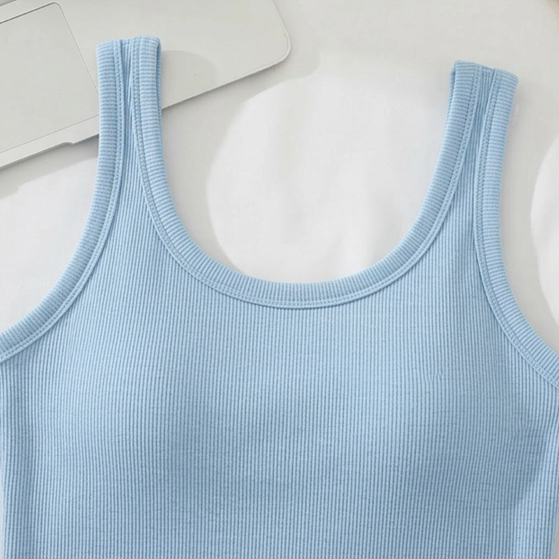 Summer Sale👗Women'S Ribbed Tank Top With Built-In Bra🔥